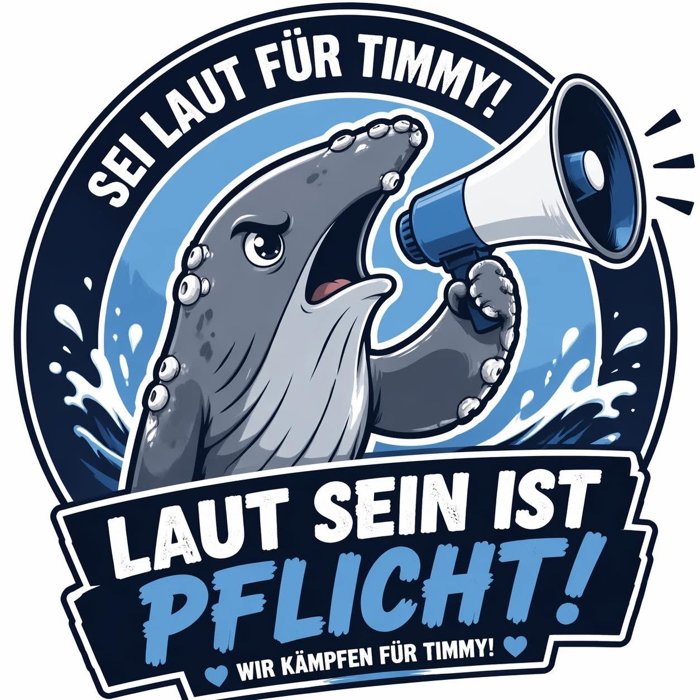 Sei laut für Timmy Aufkleber mit Megafon